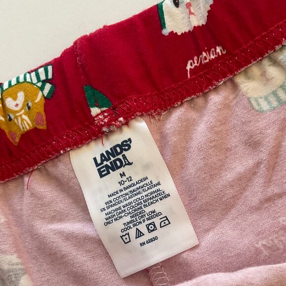 LANDS' END Women's Holiday Kitty Pajama Bottoms NWOT Size 10-12 - Picture 4 of 6
